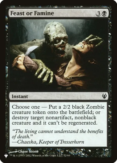 Feast or Famine, Magic card PLST DDJ-72 — The List set