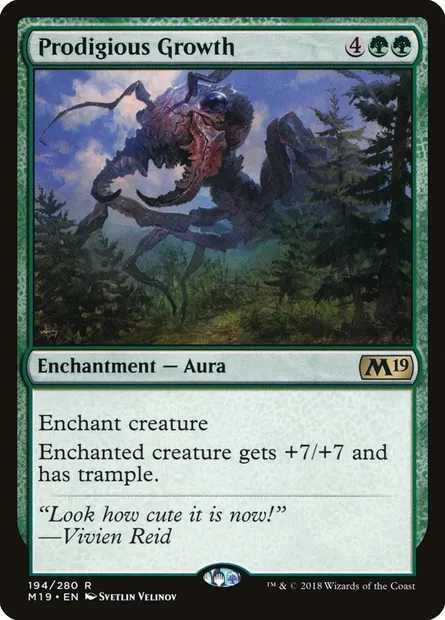 Prodigious Growth, Magic card M19 194 — Core Set 2019 set