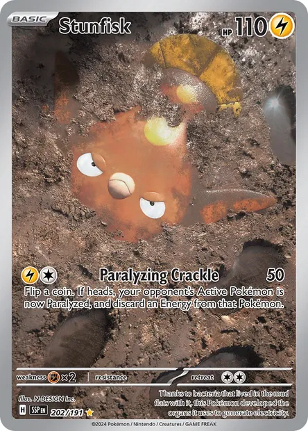 Stunfisk, Pokémon card SSP 202 — Surging Sparks set