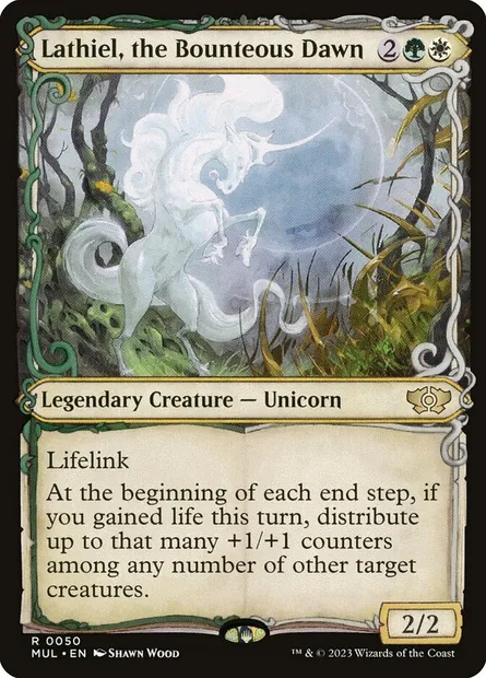 Lathiel, the Bounteous Dawn, Magic card MUL 50 — Multiverse Legends set