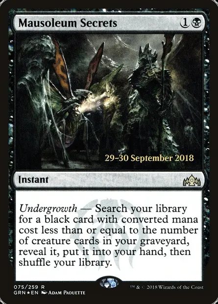 Mausoleum Secrets, Magic card PGRN 75s — Guilds of Ravnica Promos set