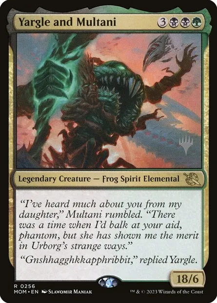 Yargle and Multani, Magic card PMOM 256p — March of the Machine Promos set