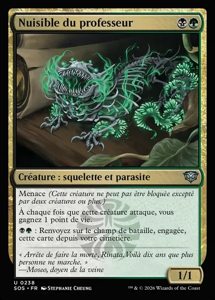 Nuisible du professeur, carte Magic SOS 238 — extension Secrets of Strixhaven
