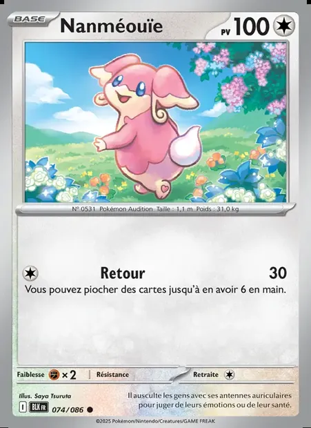 Nanméouïe, carte Pokémon BLK 074 — extension Foudre Noire