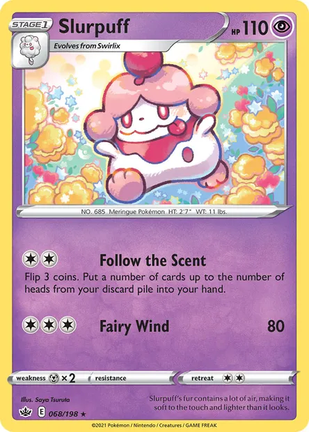 Slurpuff, Pokémon card CRE 68 — Chilling Reign set