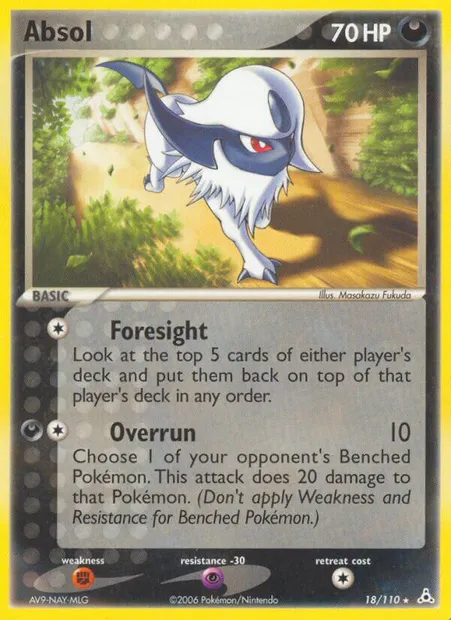 Absol, Pokémon card HP 18 — Holon Phantoms set