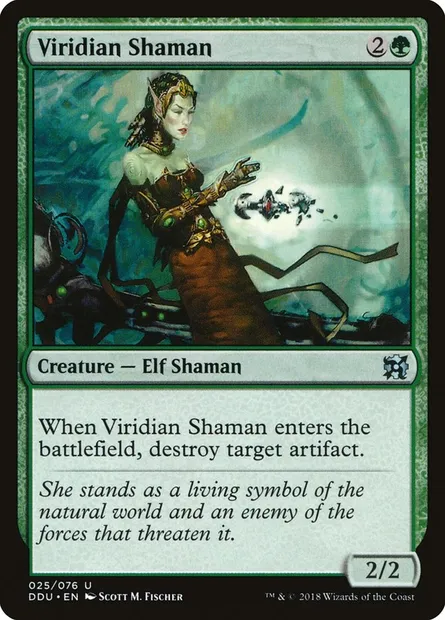 Shamane viridiane, carte Magic DDU 25 — extension Duel Decks: Elves vs. Inventors