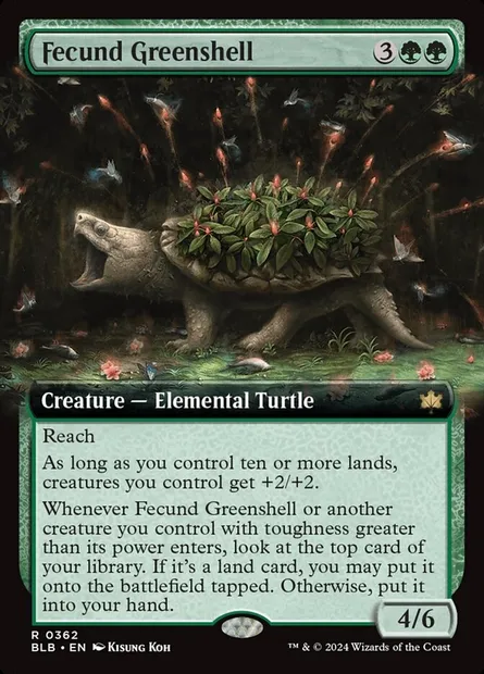 Fecund Greenshell, Magic card BLB 362 — Bloomburrow set