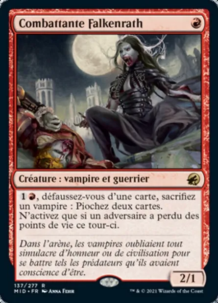 Combattante Falkenrath, carte Magic MID 137 — extension Innistrad : chasse de minuit