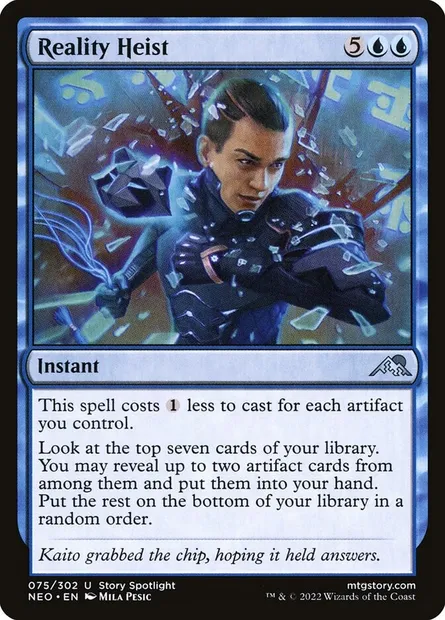 Reality Heist, Magic card NEO 75 — Kamigawa: Neon Dynasty set