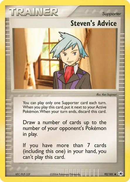 Steven's Advice, Pokémon card HL 92 — Hidden Legends set