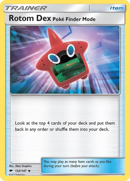 Rotom Dex—Poké Finder Mode, Pokémon card BUS 122 — Burning Shadows set