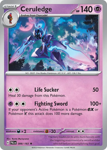 Ceruledge, Pokémon card PAL 098 — Paldea Evolved set