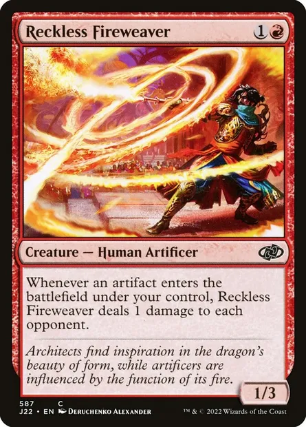 Reckless Fireweaver, Magic card J22 587 — Jumpstart 2022 set