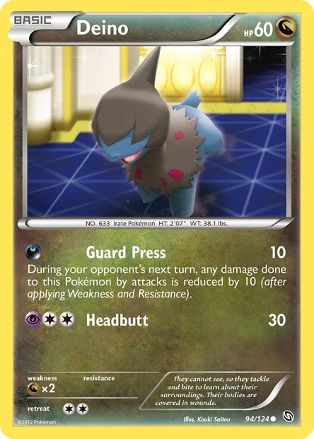 Deino, Pokémon card DRX 94 — Dragons Exalted set