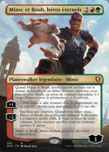 Minsc et Bouh, héros éternels, carte Magic CLB 363 — extension Commander Légendes : la bataille de la Porte de Baldur