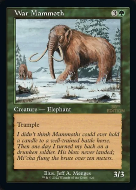 War Mammoth, Magic card 30A 520 — 30th Anniversary Edition set