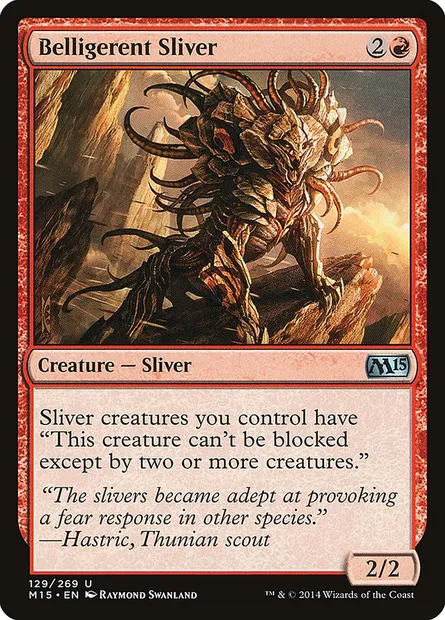 Belligerent Sliver, Magic card M15 129 — Magic 2015 set
