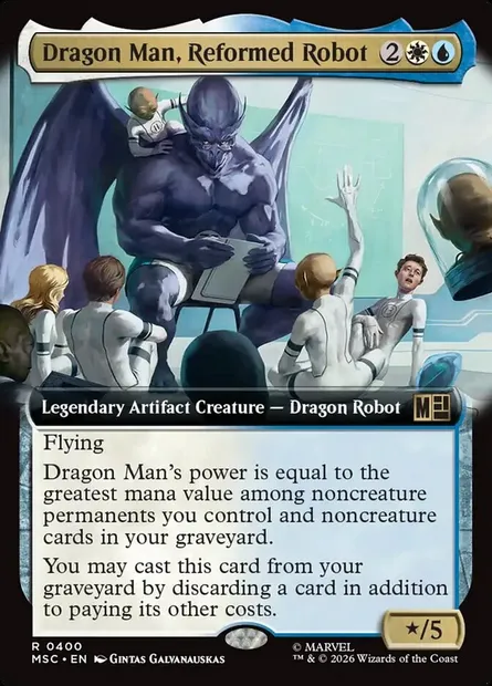 Dragon Man, Reformed Robot, Magic card MSC 400 — Marvel Super Heroes Commander set