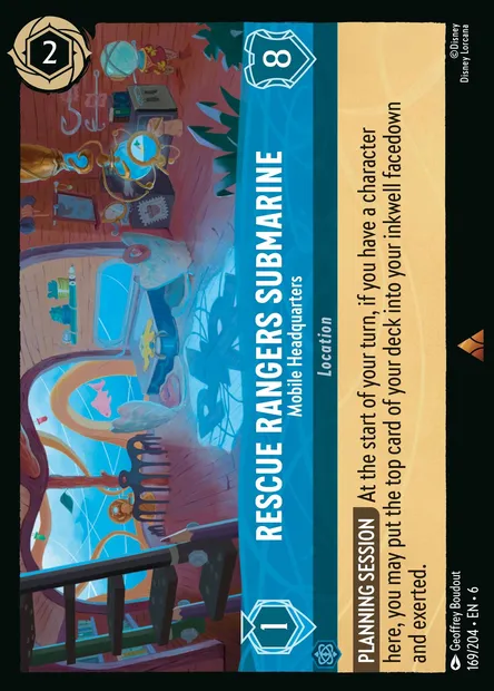 Rescue Rangers Submarine - Mobile Headquarters, Disney Lorcana card CH6-169 — Azurite Sea set