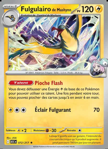 Fulgulairo de Mashynn, carte Pokémon ASC 072 — extension Héros Transcendants