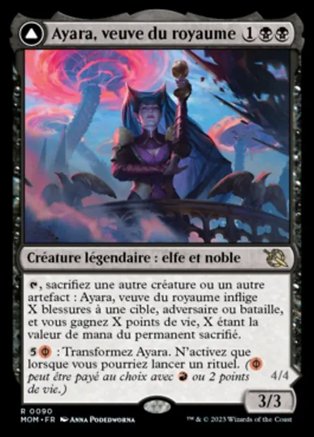 Ayara, veuve du royaume // Ayara, reine du fourneau, carte Magic MOM 90 — extension L'invasion des machines