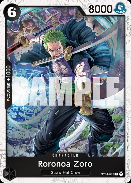 Roronoa Zoro, One Piece card ST14-013 — 3D2Y set