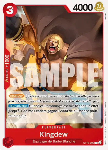 Kingdew, carte One Piece ST15-003 — extension ROUGE Edward Newgate