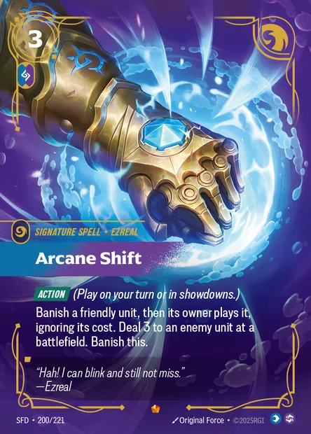 Arcane Shift, carte Riftbound SFD 200 — extension Spiritforged