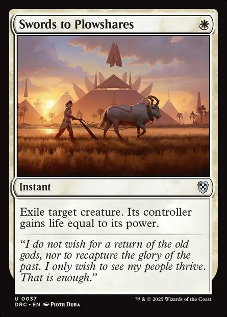 Swords to Plowshares, Magic card DRC 37 — Aetherdrift Commander set