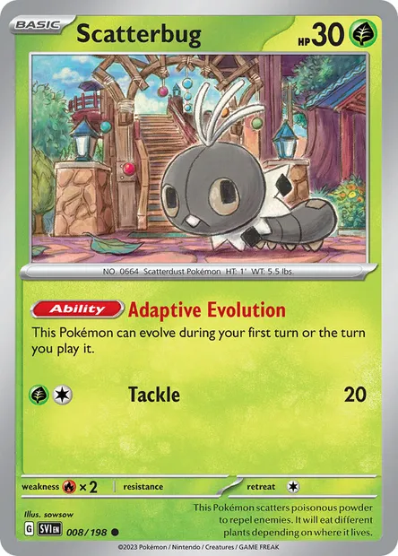Scatterbug, Pokémon card SVI 008 — Scarlet & Violet set