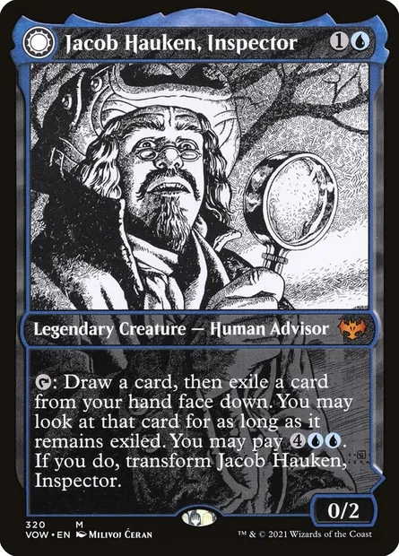 Jacob Hauken, Inspector // Hauken's Insight, Magic card VOW 320 — Innistrad: Crimson Vow set