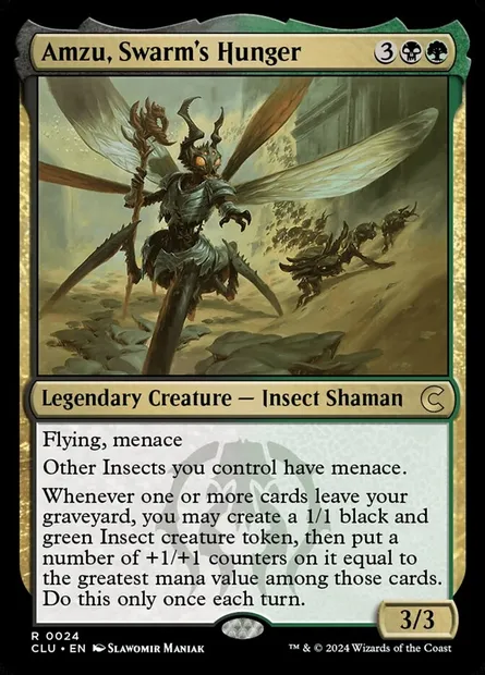 Amzu, Swarm's Hunger, carte Magic CLU 24 — extension Ravnica: Clue Edition