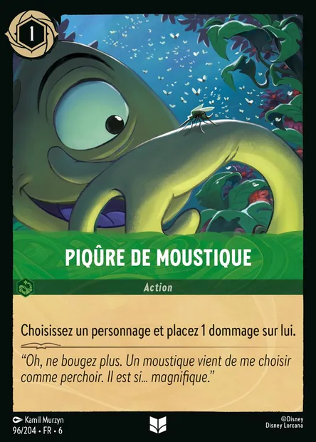 Piqûre de moustique, carte Disney Lorcana CH6-096 — extension La Mer Azurite