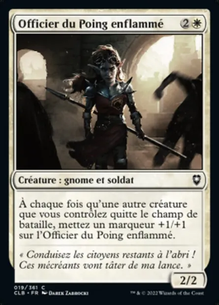Officier du Poing enflammé, carte Magic CLB 19 — extension Commander Légendes : la bataille de la Porte de Baldur
