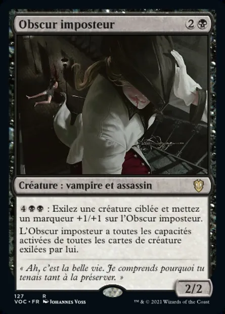 Obscur imposteur, carte Magic VOC 127 — extension Crimson Vow Commander