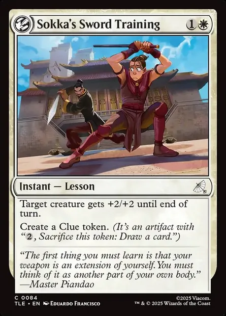 Sokka's Sword Training, Magic card TLE 84 — Avatar: The Last Airbender Eternal set