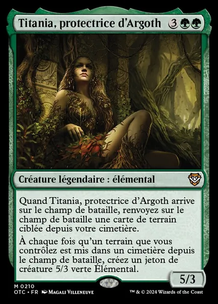 Titania, protectrice d'Argoth, carte Magic OTC 210 — extension Outlaws of Thunder Junction Commander