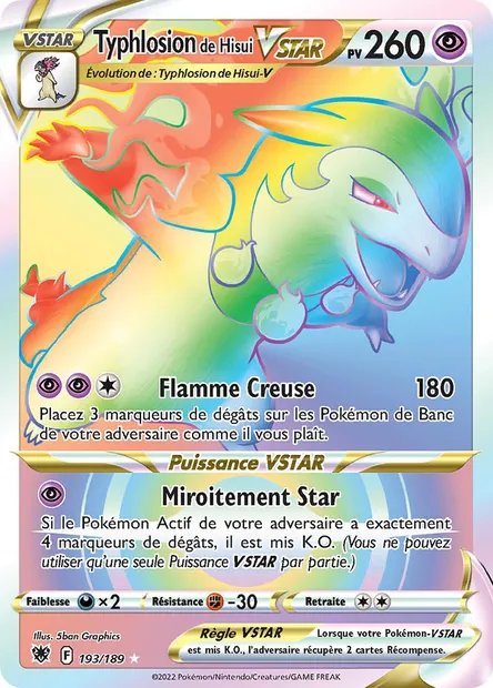 Typhlosion de Hisui VSTAR, carte Pokémon ASR 193 — extension Astres Radieux
