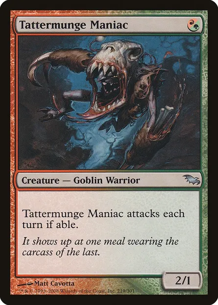 Tattermunge Maniac, Magic card SHM 219 — Shadowmoor set