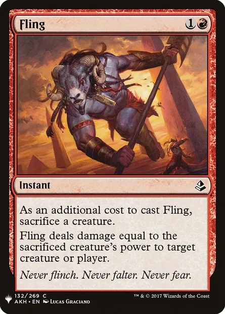 Fling, Magic card PLST AKH-132 — The List set