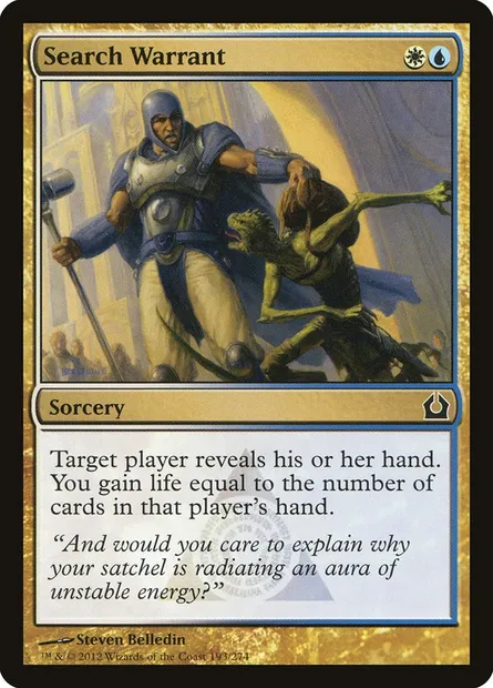 Search Warrant, Magic card RTR 193 — Return to Ravnica set