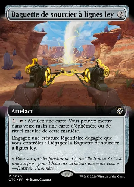 Baguette de sourcier à lignes ley, carte Magic OTC 75 — extension Outlaws of Thunder Junction Commander