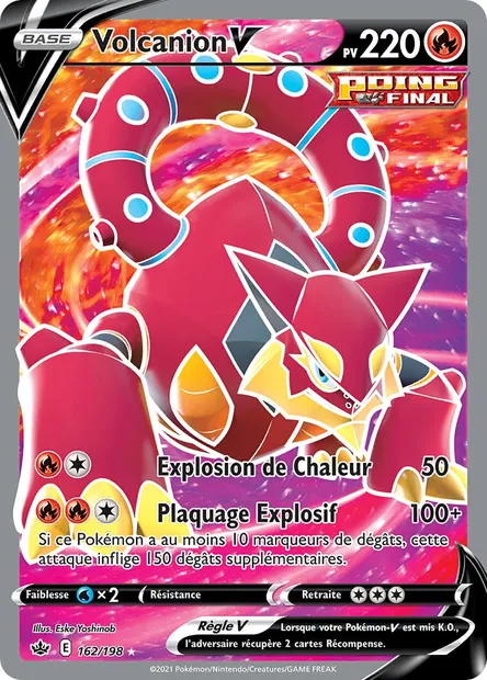 Volcanion V, carte Pokémon CRE 162 — extension Règne de Glace