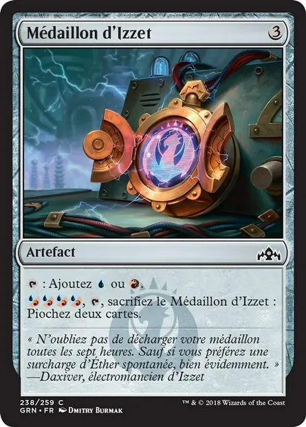 Médaillon d'Izzet, carte Magic GRN 238 — extension Les Guildes de Ravnica