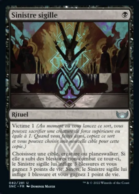 Sinistre sigille, carte Magic SNC 82 — extension Les rues de la Nouvelle-Capenna