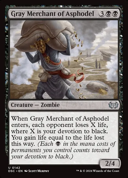 Gray Merchant of Asphodel, Magic card DSC 142 — Duskmourn: House of Horror Commander set