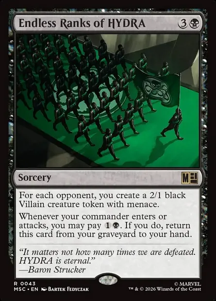 Endless Ranks of HYDRA, Magic card MSC 43 — Marvel Super Heroes Commander set