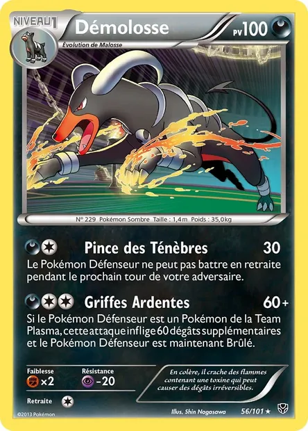 Démolosse, carte Pokémon PLB 56 — extension Explosion Plasma