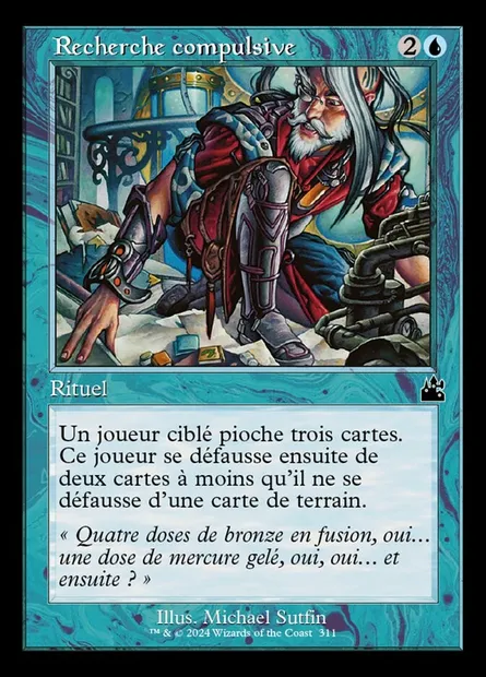 Recherche compulsive, carte Magic RVR 311 — extension Ravnica Remastered